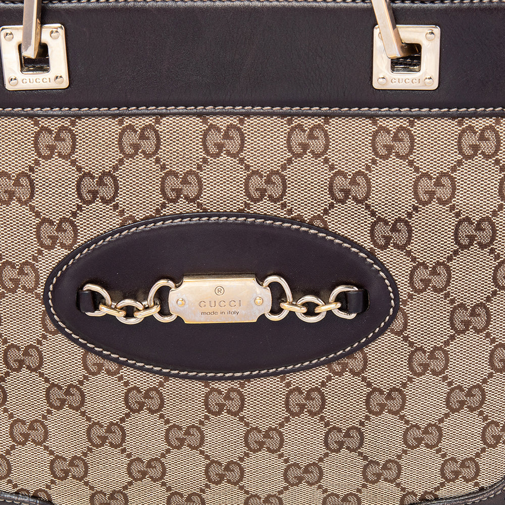 Gucci Beige/Brown GG Canvas and Leather Tote