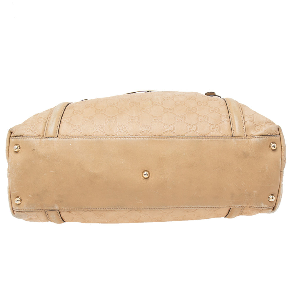 Gucci Beige Guccissima Leather Medium GG Britt Tote
