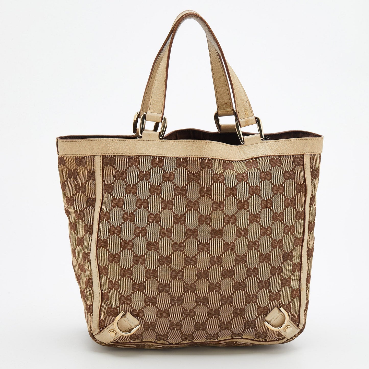 Gucci Beige/Cream GG Canvas And Leather Abbey D-Ring Tote