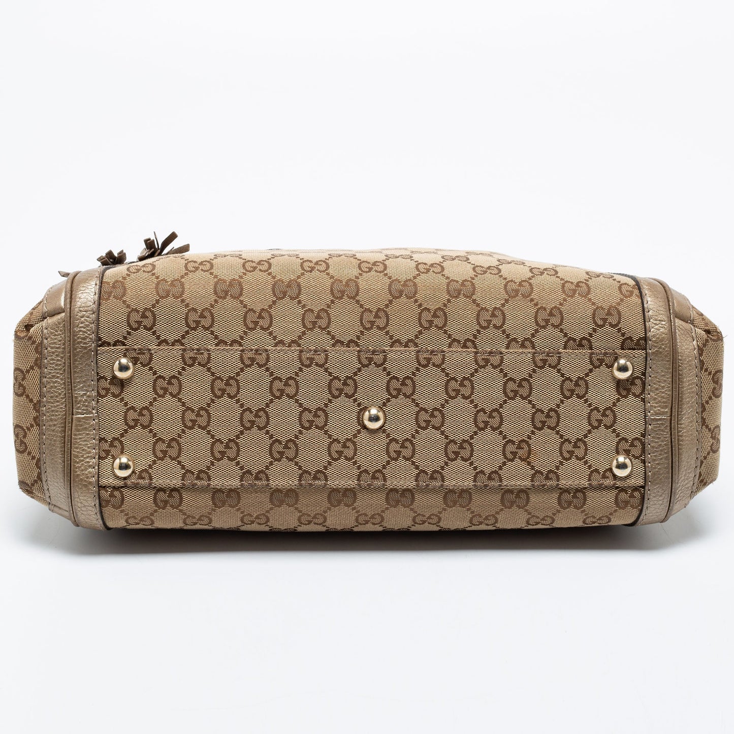 Gucci Beige/Gold GG Canvas and Leather Small Bella Tote