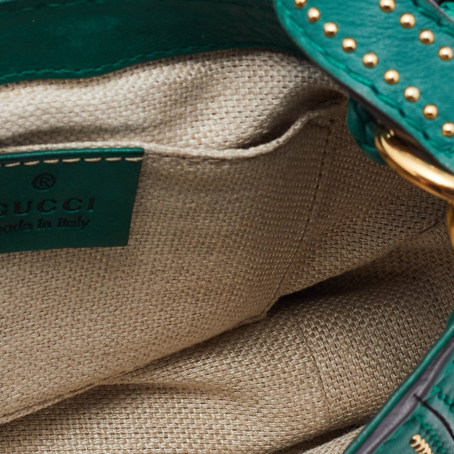 Gucci Green Leather Small Snaffle Bit Shoulder Bag
