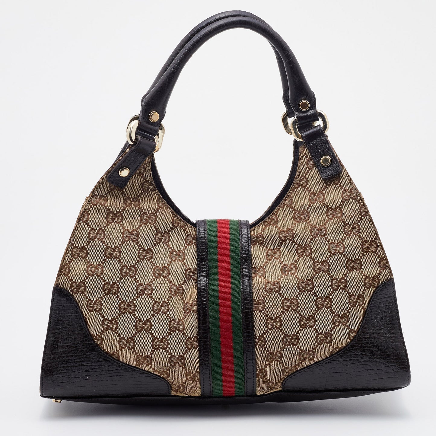 Gucci Beige/Brown GG Canvas and Leather Junco Shoulder Bag
