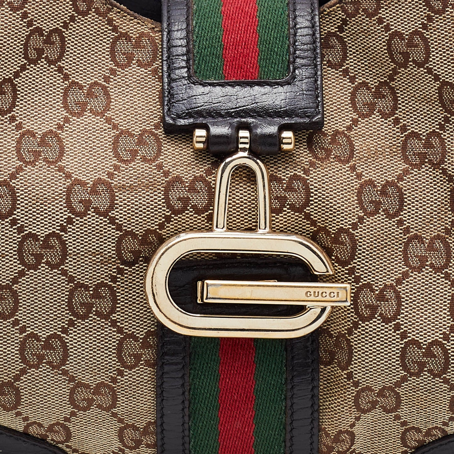 Gucci Beige/Brown GG Canvas and Leather Junco Shoulder Bag