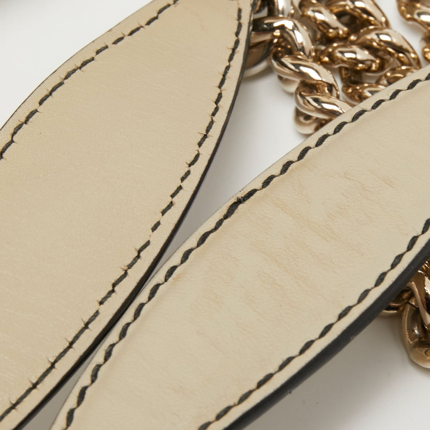 Gucci Beige GG Canvas and Leather Large Emily Chain Shoulder Bag