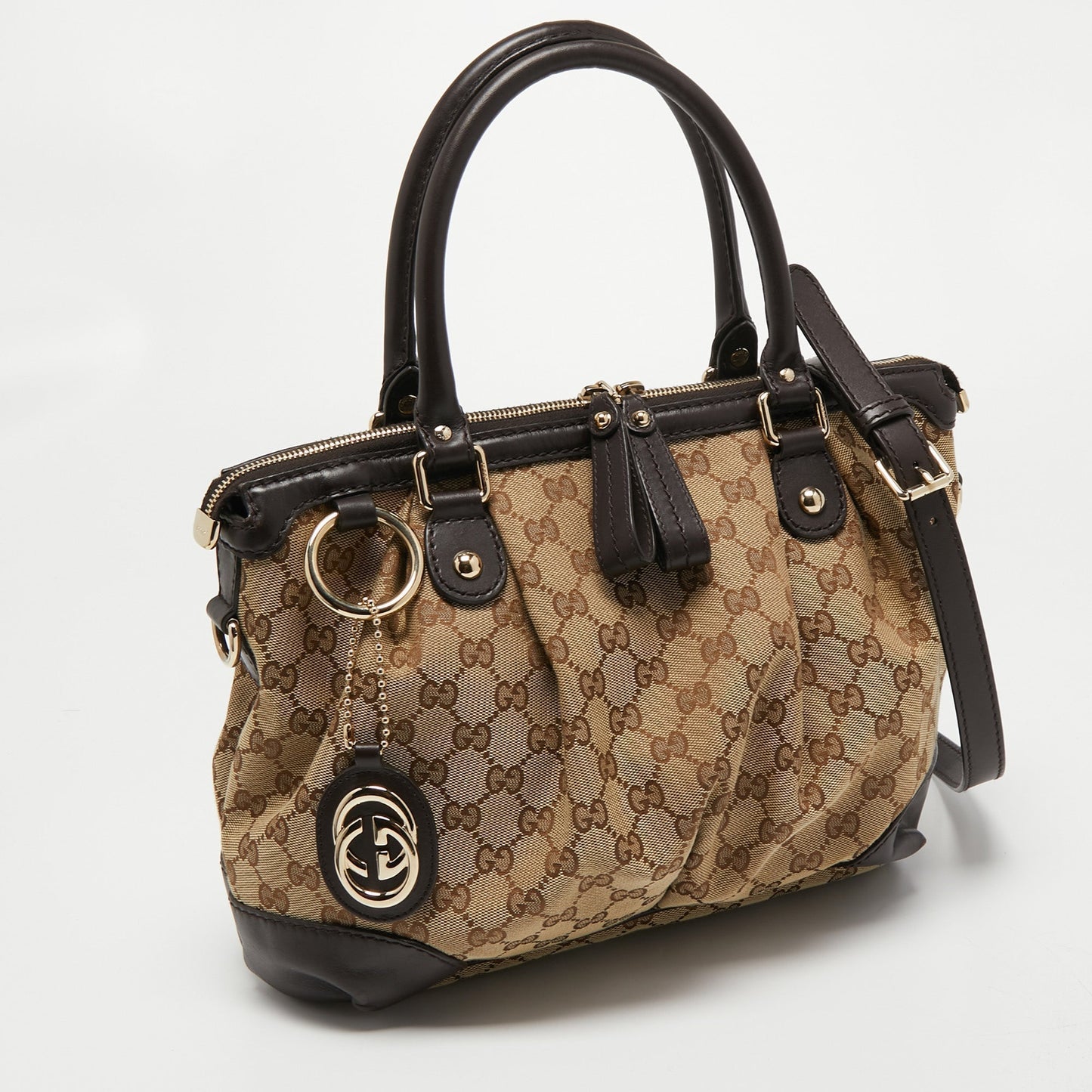 Gucci Beige/Ebony GG Canvas Medium Sukey Tote