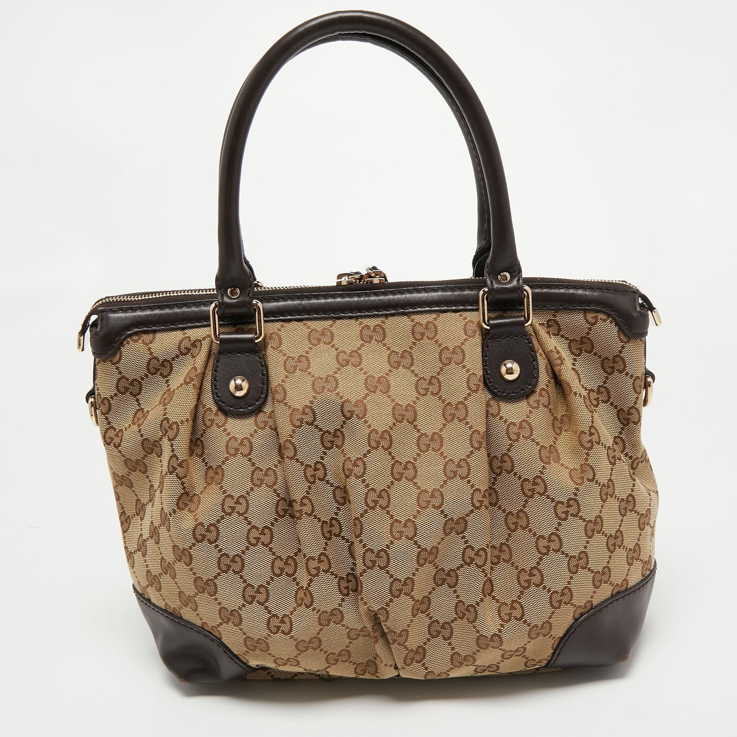 Gucci Beige/Ebony GG Canvas Medium Sukey Tote