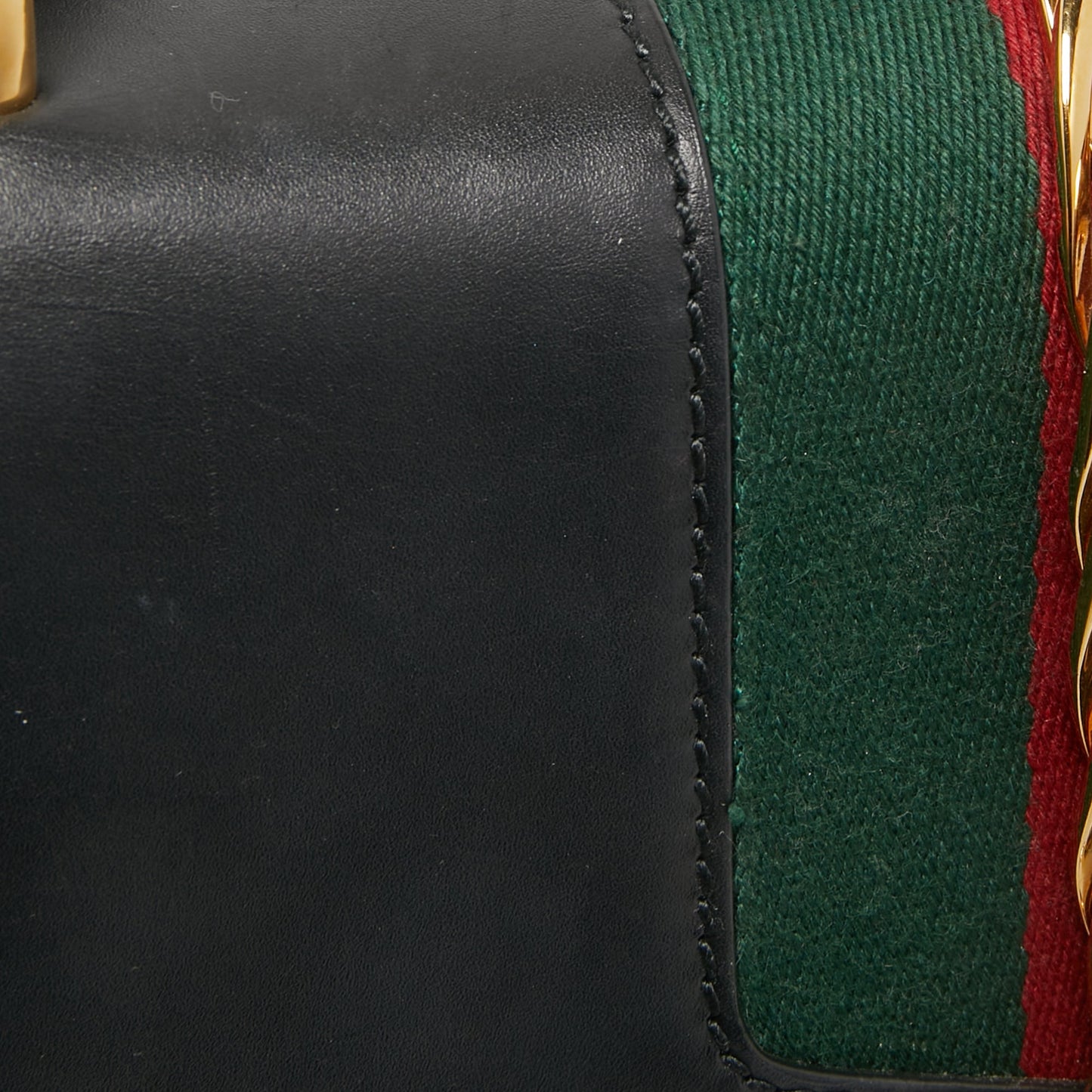 Gucci Black Leather Small Web Sylvie Shoulder Bag