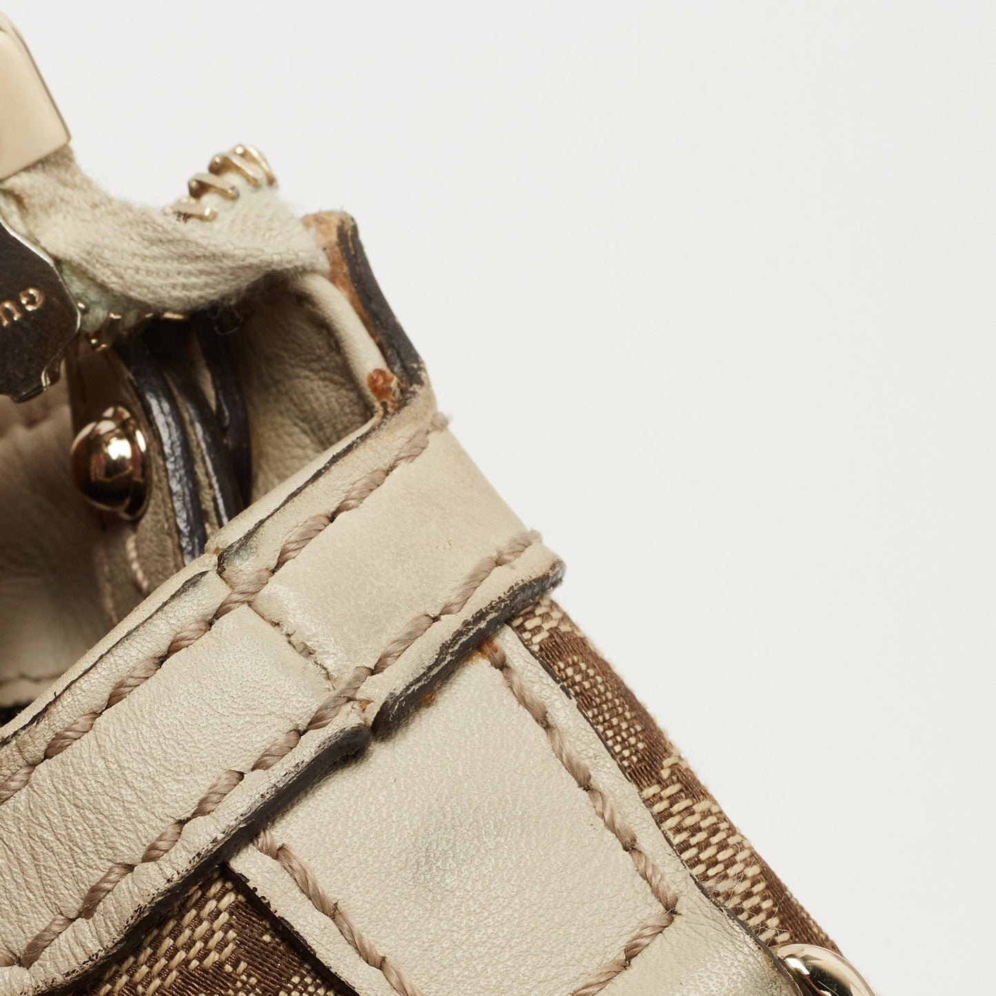 Gucci Beige/Cream GG Canvas and Leather Medium Sukey Tote