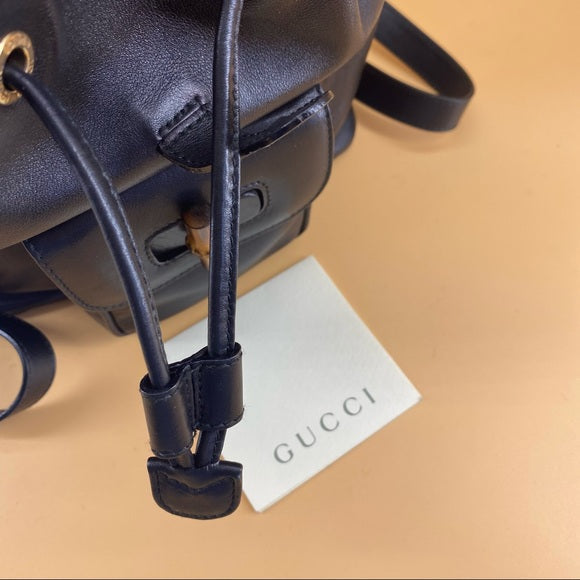 GUCCI mini bamboo leather backpack