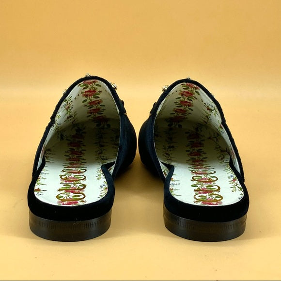 GUCCI velvet crystal loafer