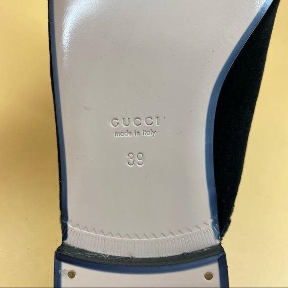 GUCCI velvet crystal loafer