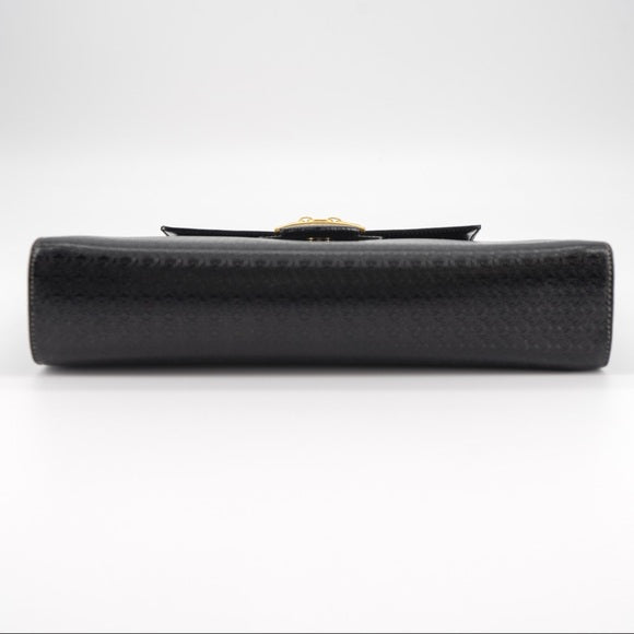 GUCCI vintage black leather clutch