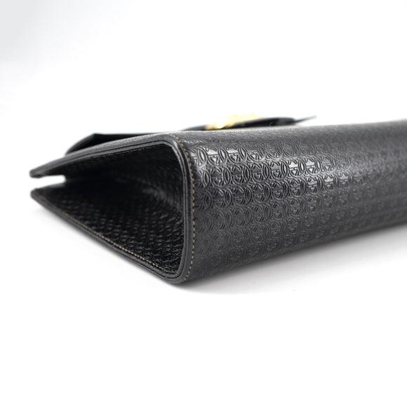 GUCCI vintage black leather clutch