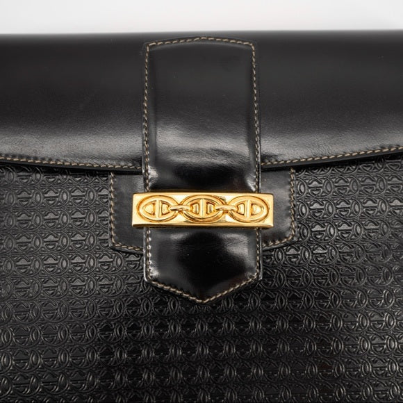 GUCCI vintage black leather clutch