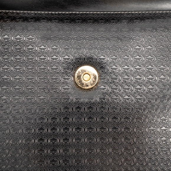 GUCCI vintage black leather clutch