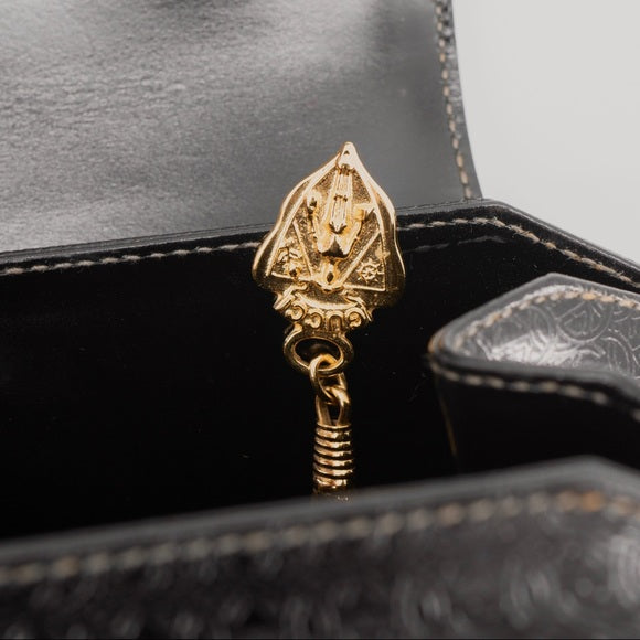 GUCCI vintage black leather clutch