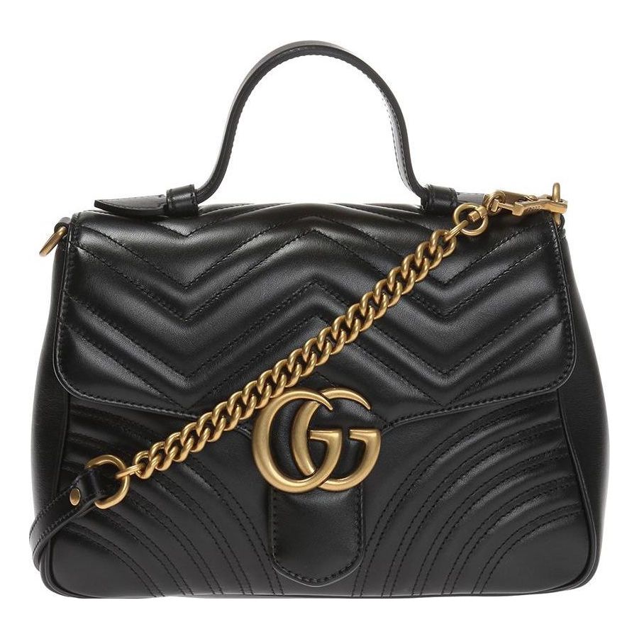 (WMNS) GUCCI GG Marmont Series Bag Small-Size Black 498110-DTDIT-1000