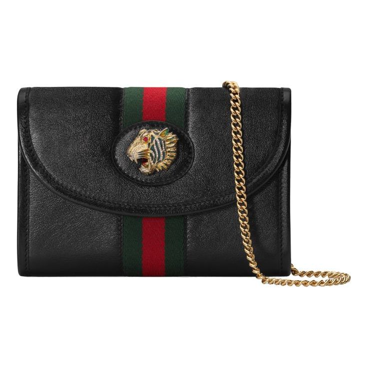 (WMNS) GUCCI Rajah SeriesClutch Chain Single Shoulder Bag mini Black 573797-0OLHX-8389