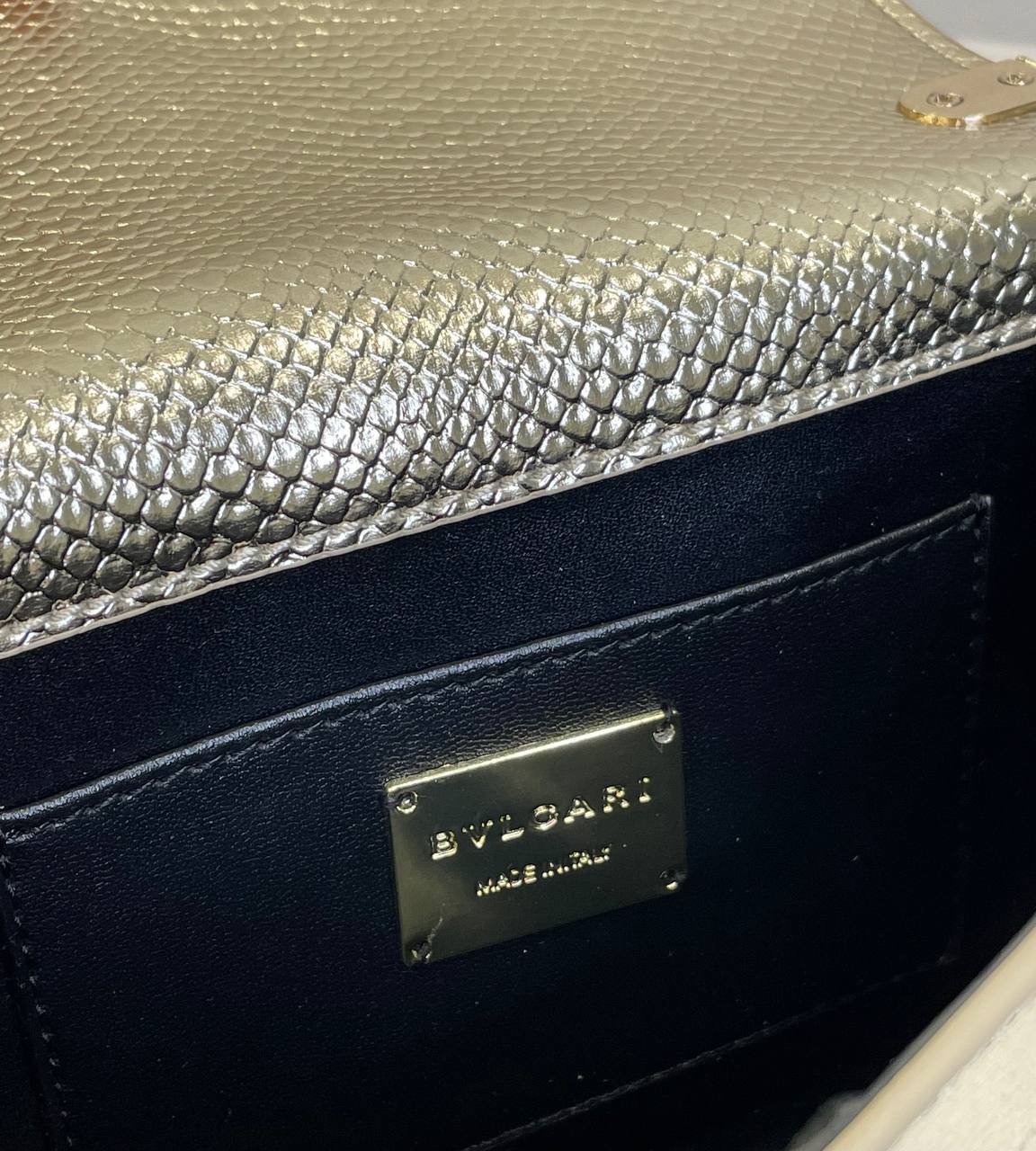 Bvlgari Womens Gold Serpenti Forever Leather Shoulder Bag