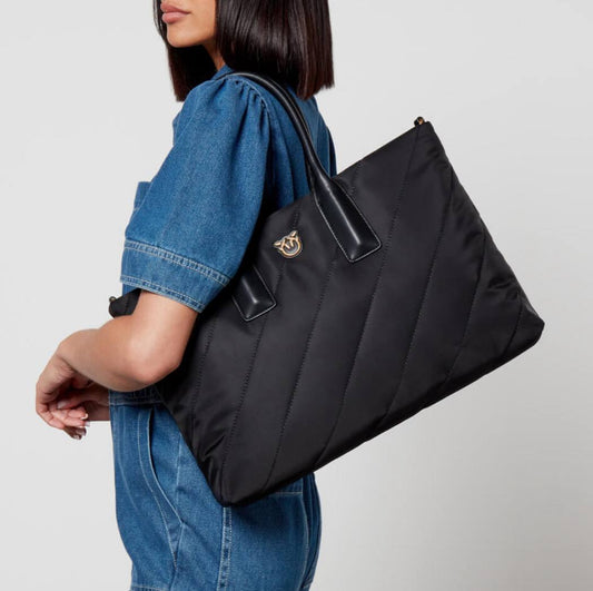 Original Pinko Maxi Puff Qualitied Shell Tote Bag