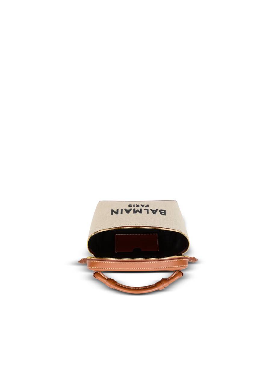 BALMAIN -Army Vanity Case in canvas and leather