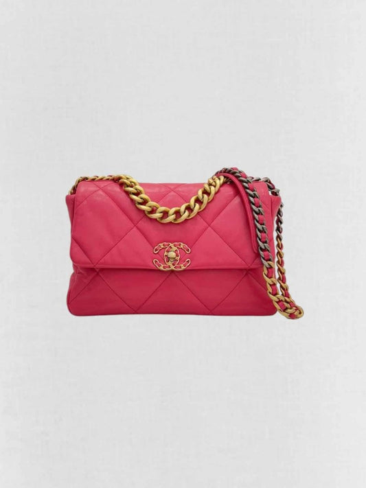 CHANEL 19 Pink Quilted Shoulder Bag