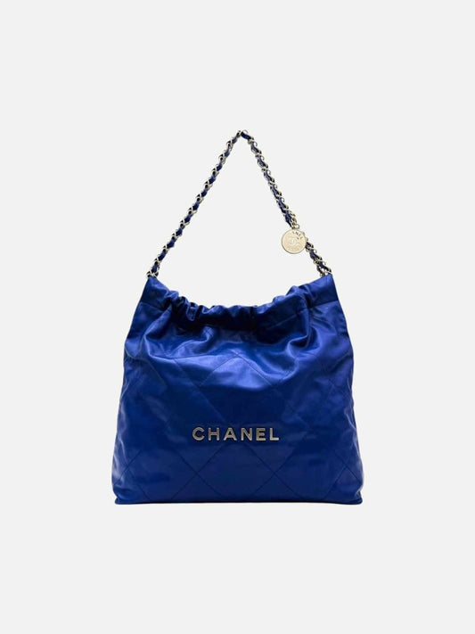 CHANEL 22 Blue Quilted Shoulder Bag