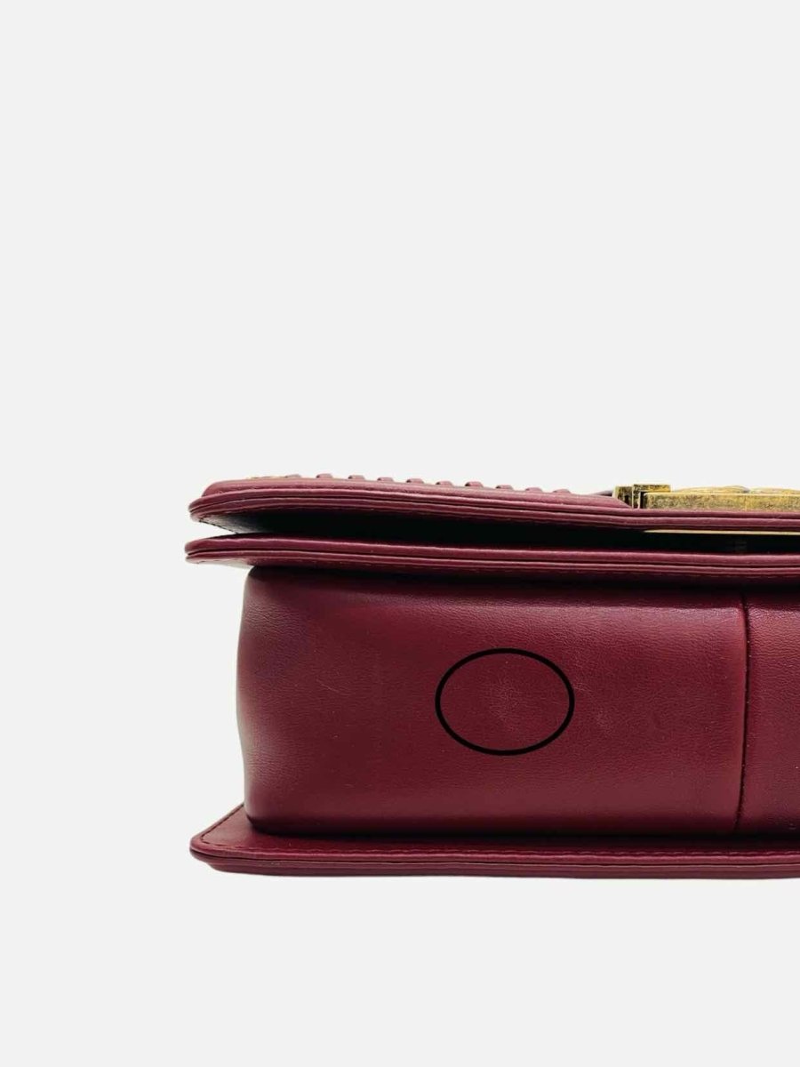 CHANEL Boy Burgundy Shoulder Bag