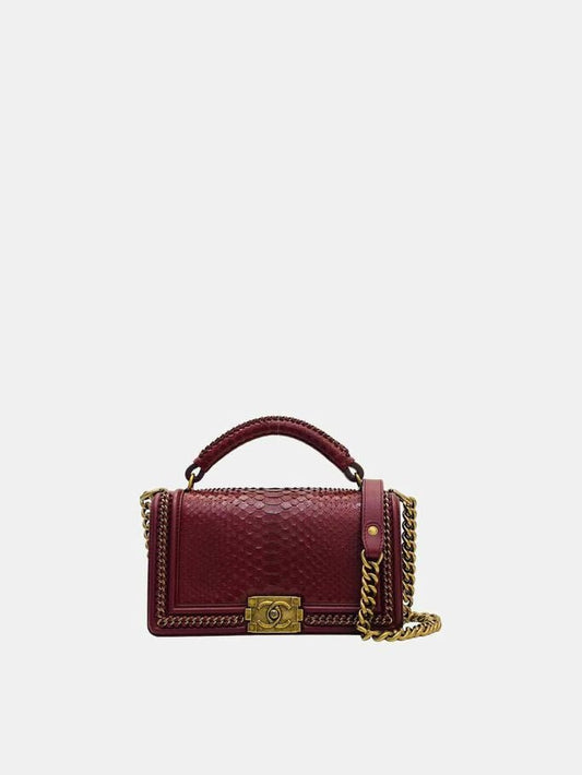 CHANEL Boy Burgundy Shoulder Bag