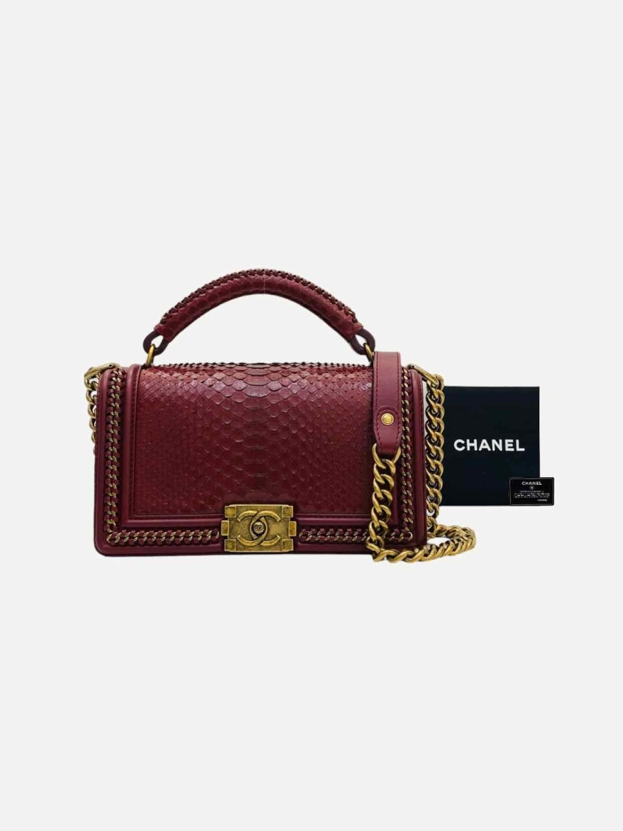 CHANEL Boy Burgundy Shoulder Bag