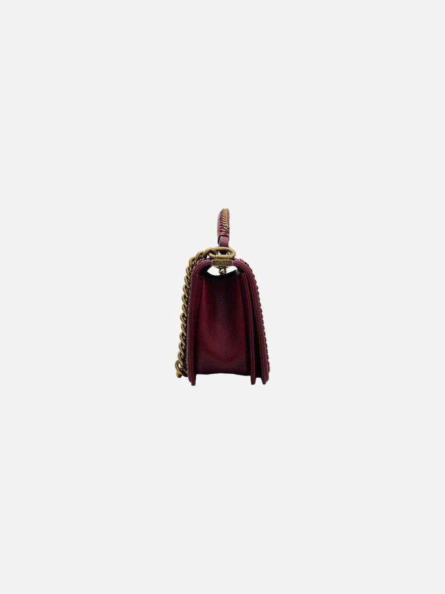 CHANEL Boy Burgundy Shoulder Bag