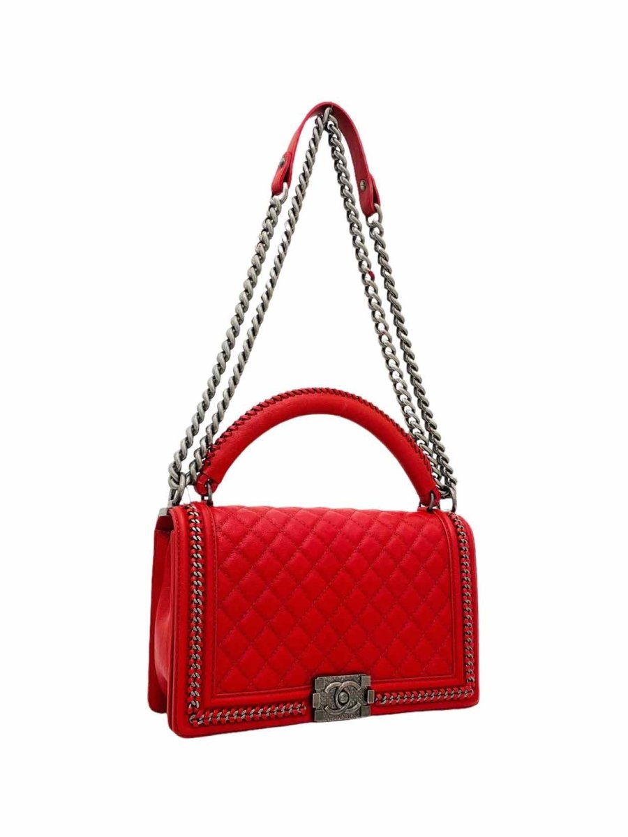 CHANEL Boy Flap Red Shoulder Bag