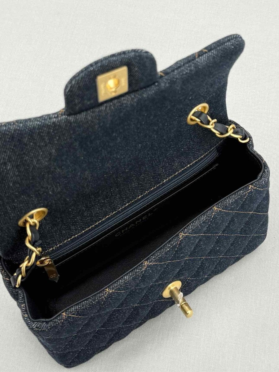 CHANEL Classic Flap Denim Quilted Shoulder Bag