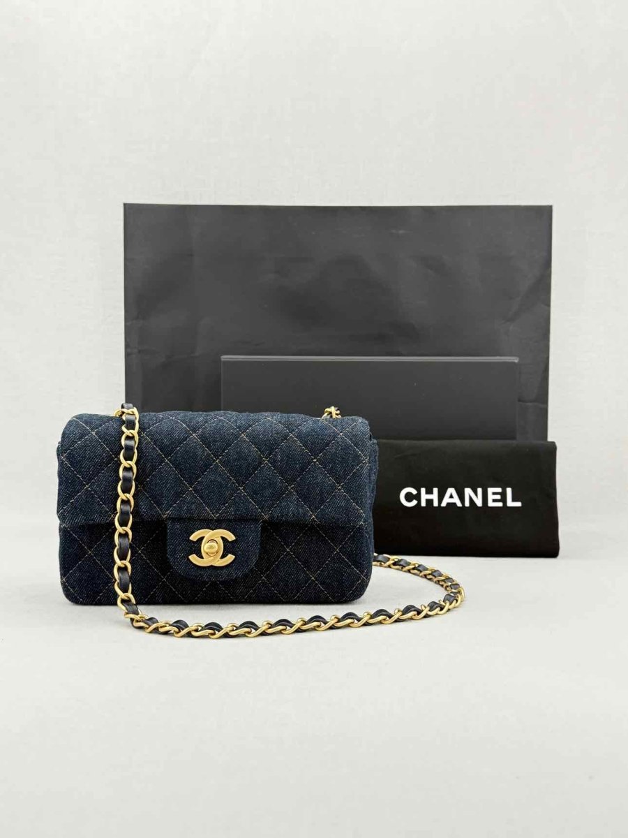 CHANEL Classic Flap Denim Quilted Shoulder Bag