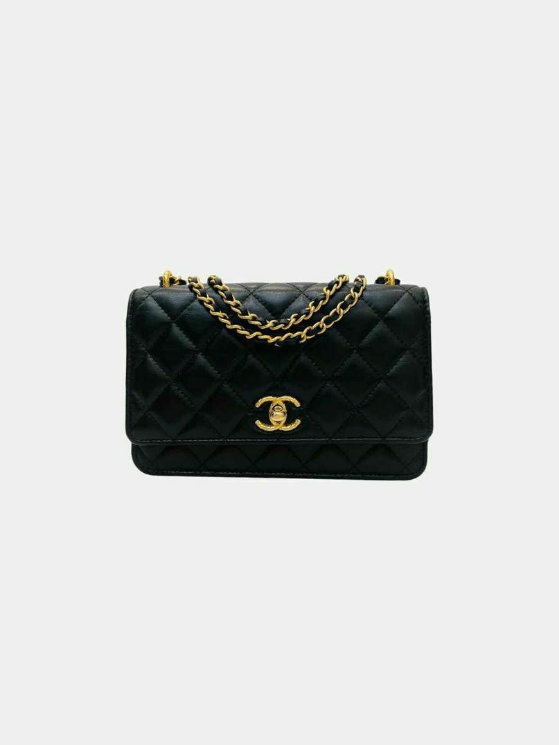 CHANEL Wallet on Chain Black Quilted Shoulder Bag