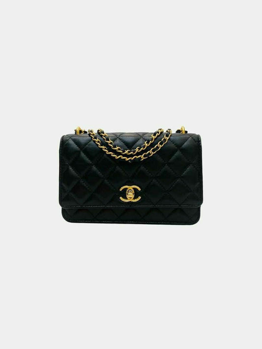 CHANEL Wallet on Chain Black Quilted Shoulder Bag