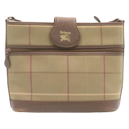 BurberrySS Nova Check Shoulder Bag Khaki Brown Canvas Auth q018