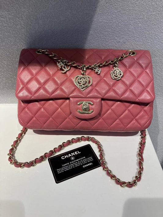 Chanel Classic Flap Medium Pink Quilted Leather Shoulder Bag
