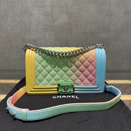Chanel Leboy Multicolor Quilted Leather Shoulder Bag Medium
