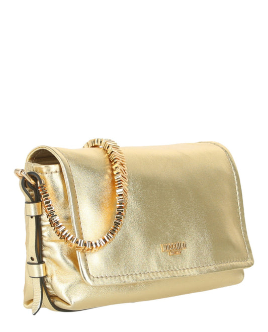 Moschino Logo-Lettering Metallic Crossbody Bag Womens 7303-8011-0615