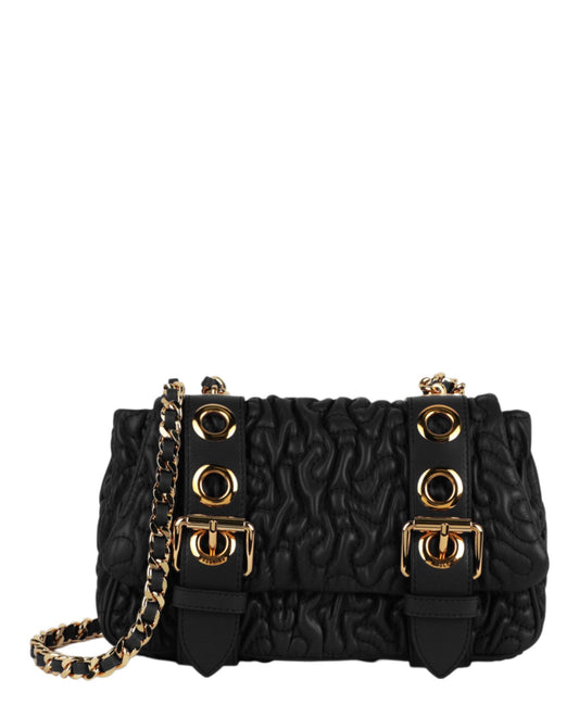 Moschino Destroyed Chain Quilted Crossbody Bag Womens 7599-8002-1555