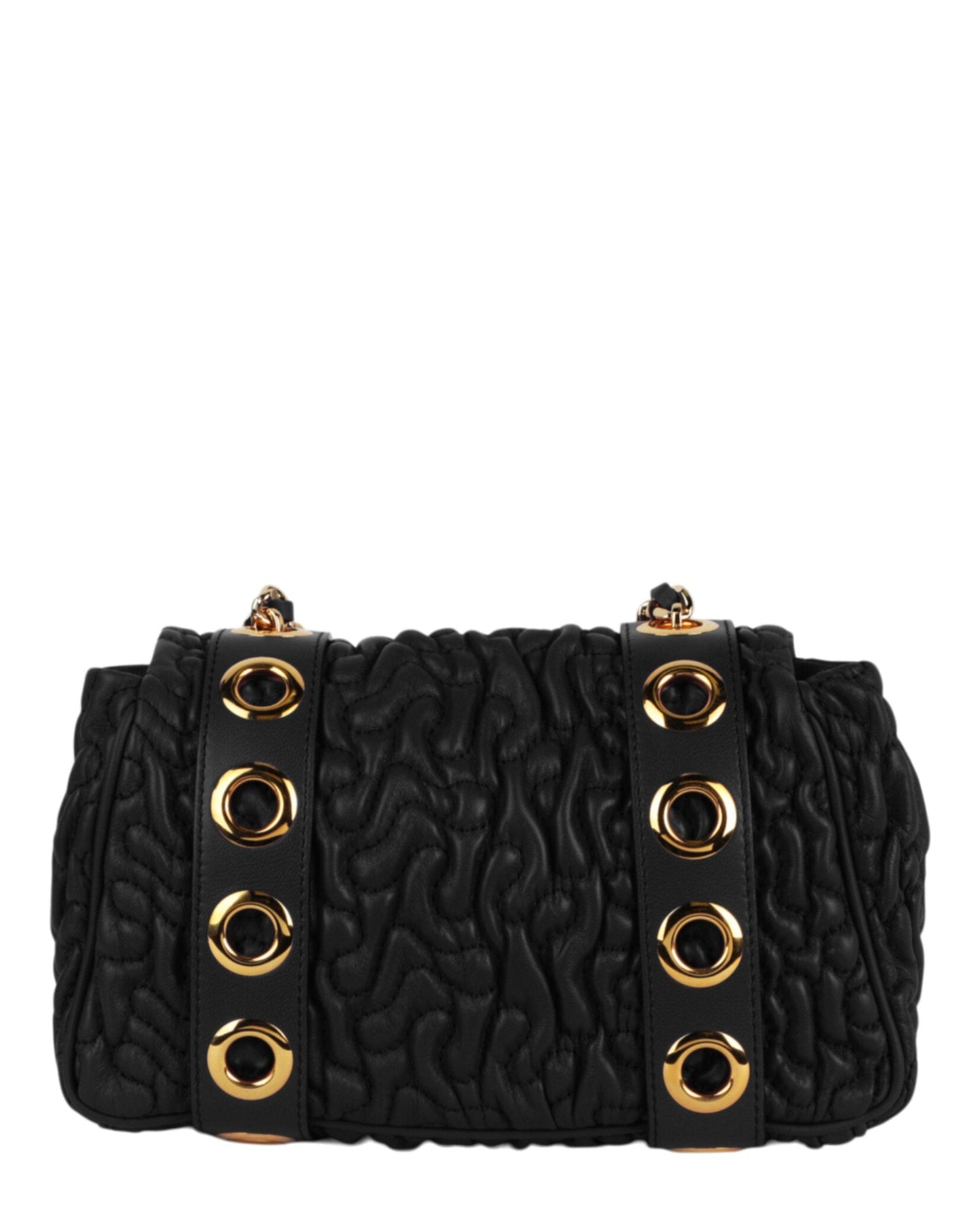 Moschino Destroyed Chain Quilted Crossbody Bag Womens 7599-8002-1555