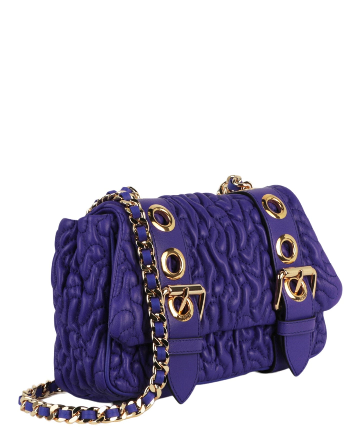 Moschino Destroyed Chain Quilted Crossbody Bag Womens 7599-8002-0279