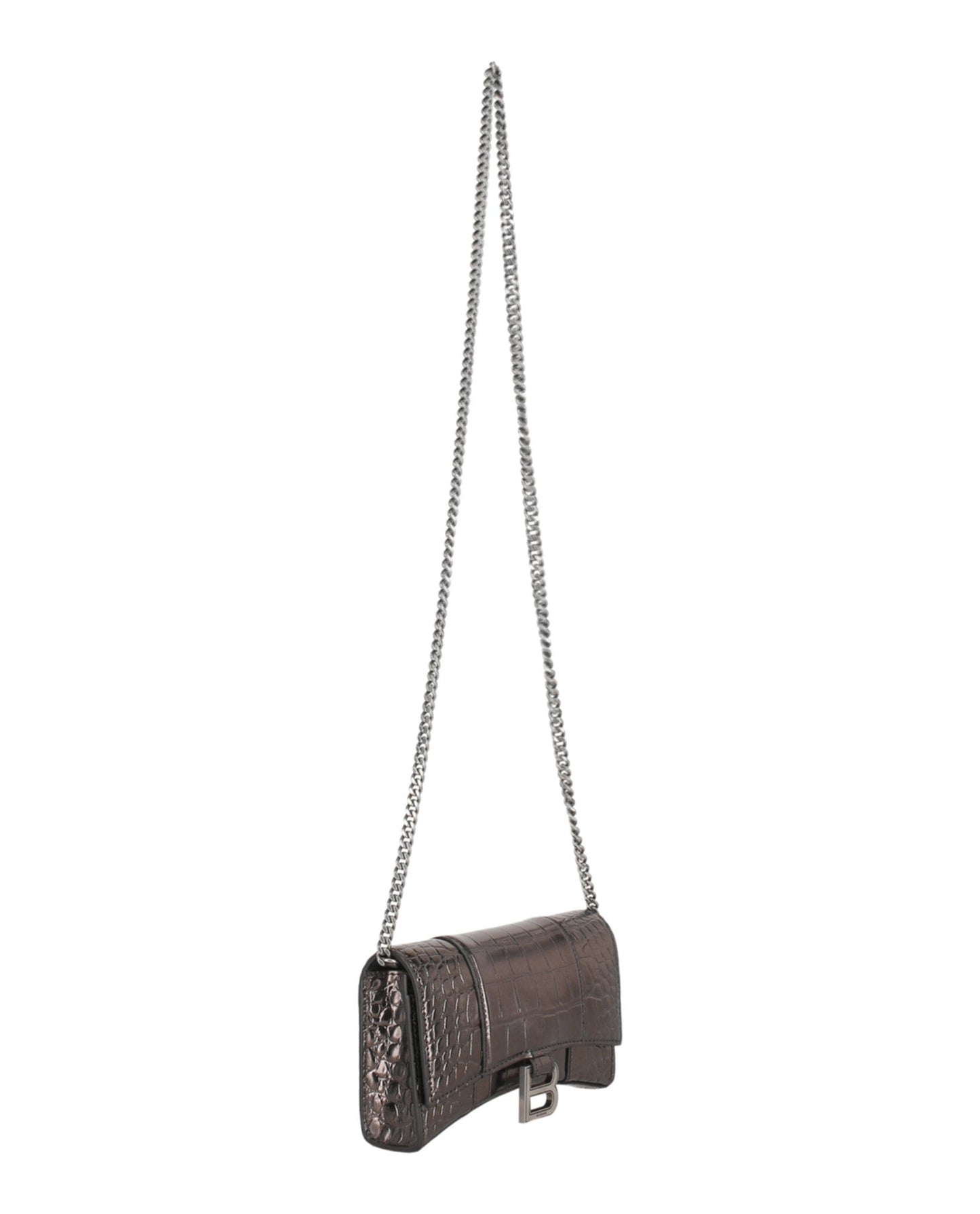 Balenciaga Croc Embossed Hourglass Wallet On Chain Womens 6560502-AAJ7-2564