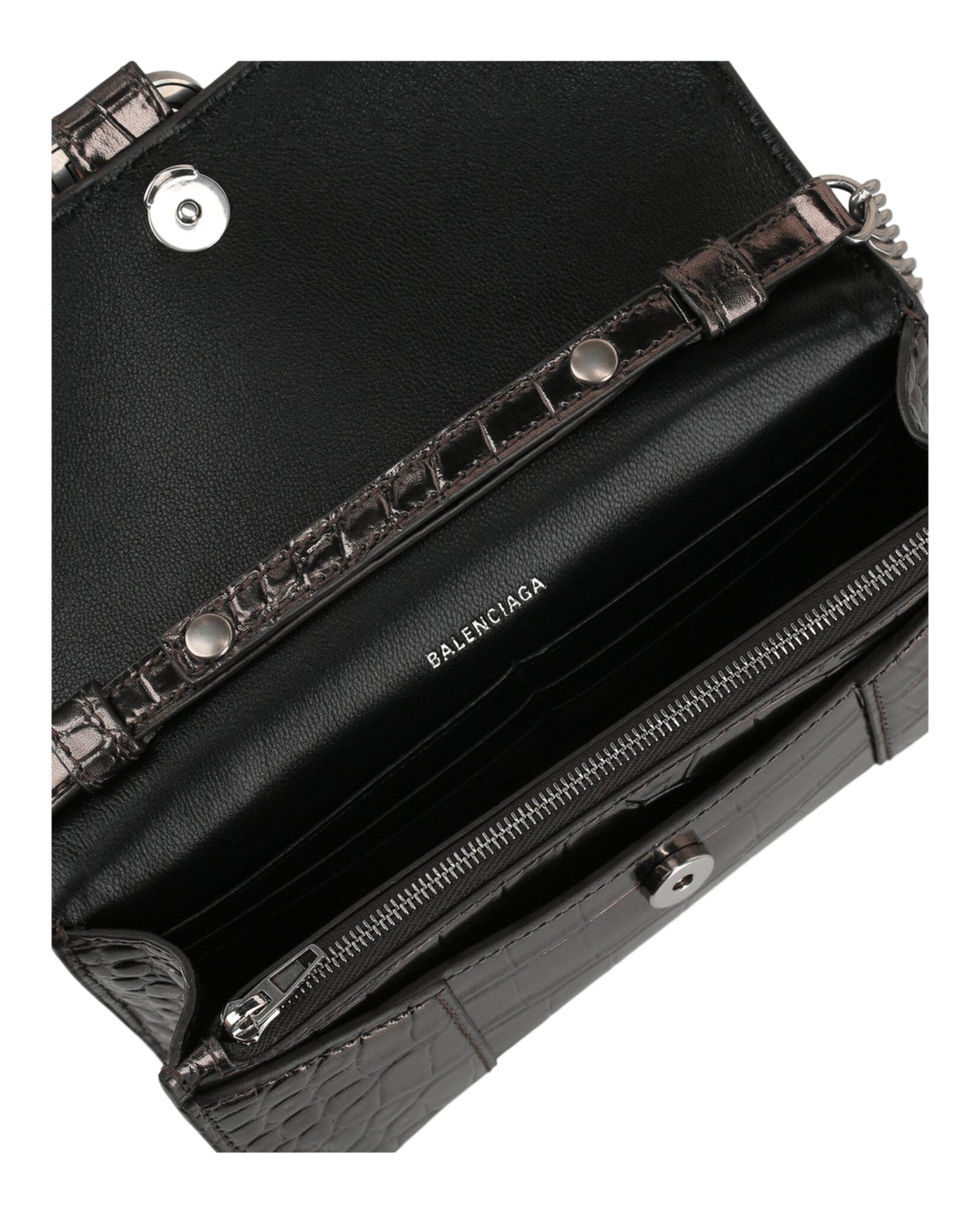 Balenciaga Croc Embossed Hourglass Wallet On Chain Womens 6560502-AAJ7-2564