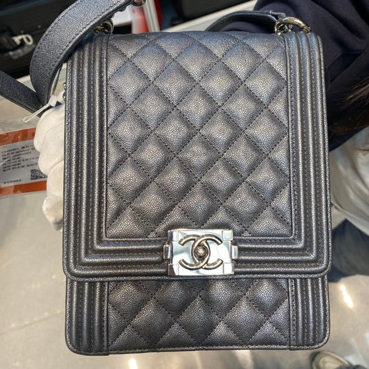 Chanel Boy Flap Bag Black Leather Shoulder Bag