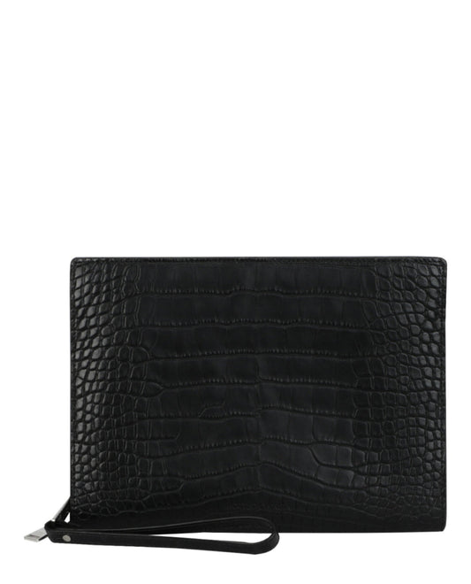 Bottega Veneta Alligator Leather Clutch Mens 608600-V2030-1000