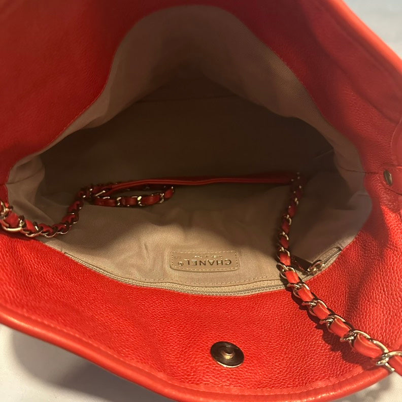 Chanel Quilted Red Leather Shoulder Bag