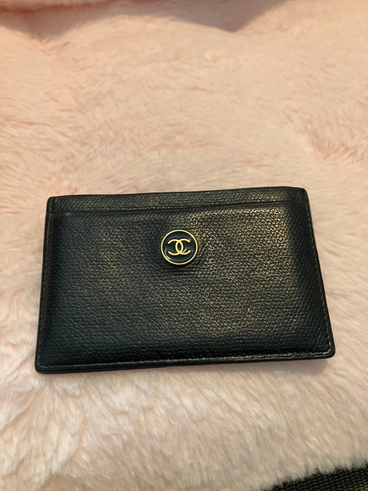 Chanel Black Leather Card Holder
