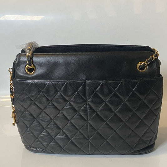 Chanel Vintage Quilted Black Shoulder Bag